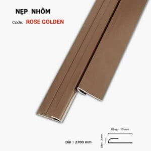 Nẹp Nhôm Kết Thúc Sàn Nhựa 3mm PC Gold Rose