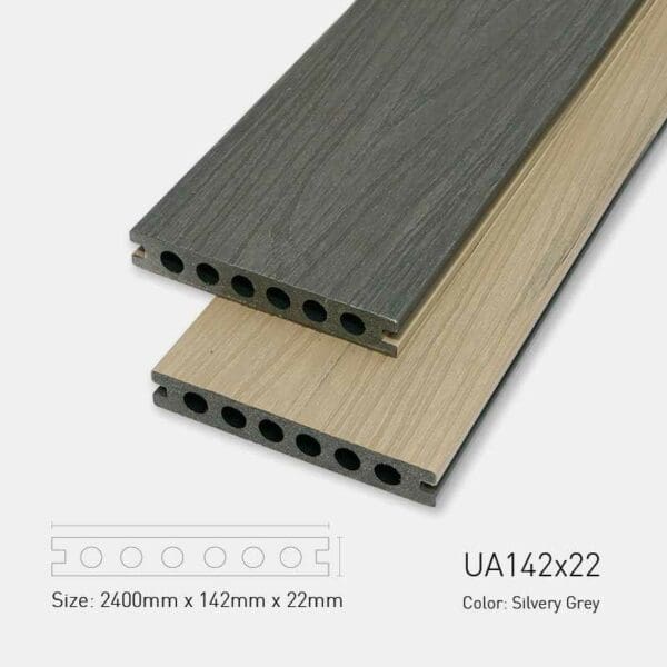 Sàn Gỗ Ngoài Trời Ultra Awood UA 142x22-Silvery Grey