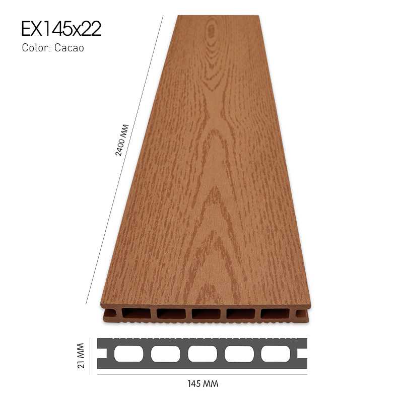 Sàn gỗ ngoài trời Exwood EX145x22 Cacao san go nhua ngoai troi EXwood EX145x22 cacao 2