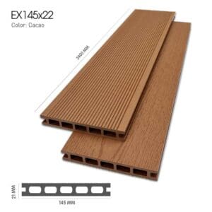 Sàn Gỗ Ngoài Trời Exwood EX145x22-Cacao 3 san go nhua ngoai troi EXwood EX145x22 cacao 3