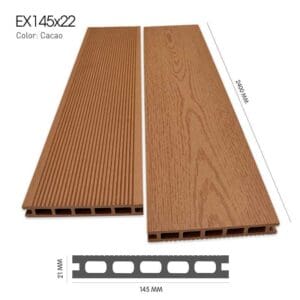 Sàn Gỗ Ngoài Trời Exwood EX145x22-Cacao 4 san go nhua ngoai troi EXwood EX145x22 cacao 4