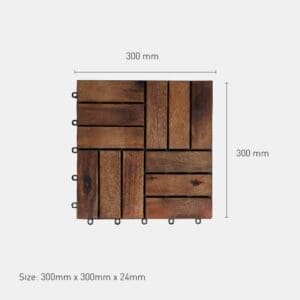 Vỉ Gỗ Tự Nhiên Tràm Bông Vàng 12 Nan Màu Nâu